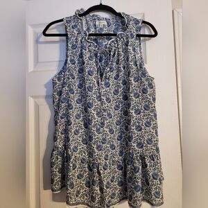Max Studio Blue and White Floral Blouse